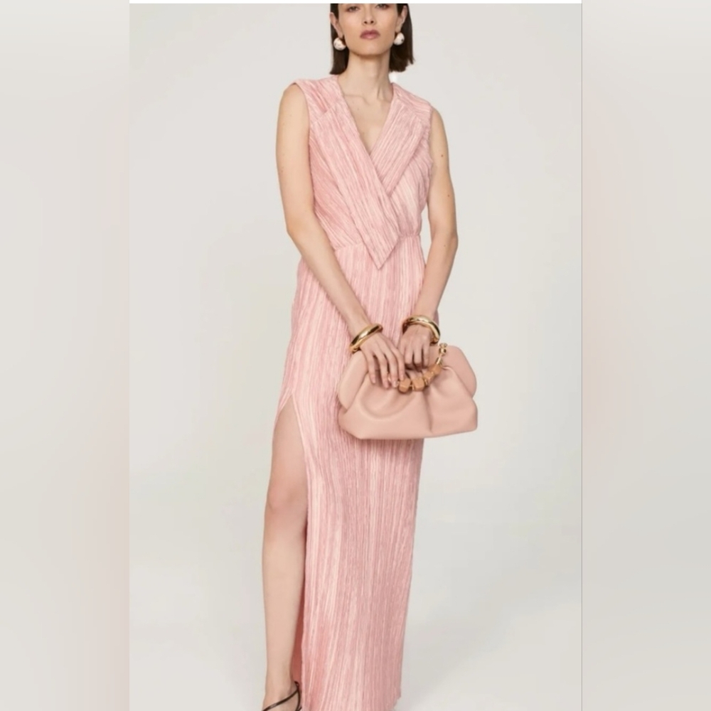 Marina Moscone Pink Foldover Maxi Dress Sz. 4